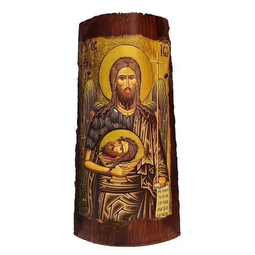 Άγιος Ιωάννης , χειροποίητη κρεμαστή κεραμική εικόνα , 30cm x 15.5cm x 6cm
