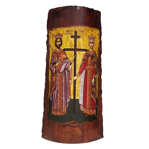 Άγιος Κωνσταντίνος & Αγία Ελένη , χειροποίητη κρεμαστή κεραμική εικόνα , 30cm x 15.5cm x 6cm