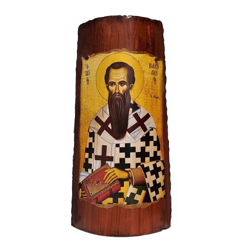Άγιος Βασίλειος , χειροποίητη κρεμαστή κεραμική εικόνα , 30cm x 15.5cm x 6cm