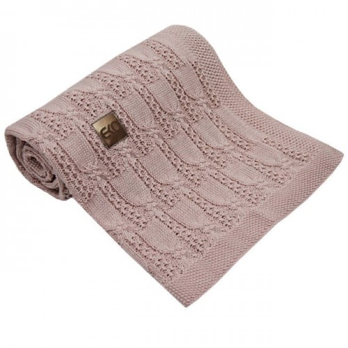 Βαμβακερή Πλεκτή Κουβέρτα Αγκαλιάς 100×80 cm Pink Rose Ekokids