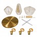 Μοντέρνο Κρεμαστό Φωτιστικό Οροφής Τρίφωτο Μελί Χρυσό με Γυαλί Φ50 GloboStar GLAMOUR GOLD ROUND 00978