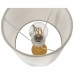 Μοντέρνο Επιτραπέζιο Φωτιστικό Πορτατίφ Μονόφωτο Ξύλινο με Λευκό Καπέλο Φ21 GloboStar NAPHIE 01208