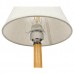 Μοντέρνο Επιτραπέζιο Φωτιστικό Πορτατίφ Μονόφωτο Ξύλινο με Λευκό Καπέλο Φ21 GloboStar NAPHIE 01208