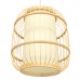 GloboStar DE PARIS 01633 Vintage Κρεμαστό Φωτιστικό Οροφής Μονόφωτο Μπεζ Ξύλινο Bamboo Φ26 x Y32cm