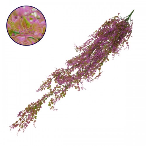 Τεχνητό Κρεμαστό Φυτό Διακοσμητική Γιρλάντα Μήκους 1.2 μέτρων με 13 X Κλαδιά Πυξός Πράσινο Μωβ GloboStar 09036