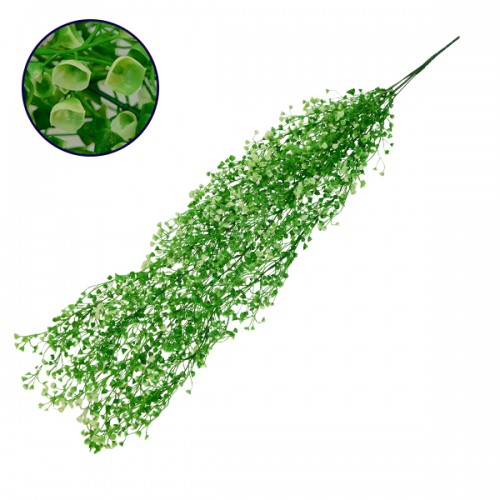 Τεχνητό Κρεμαστό Φυτό Διακοσμητική Γιρλάντα Μήκους 1.2 μέτρων με 5 X Κλαδιά Φύλλωμα Ρούστικ Πράσινο Λευκό GloboStar 09038