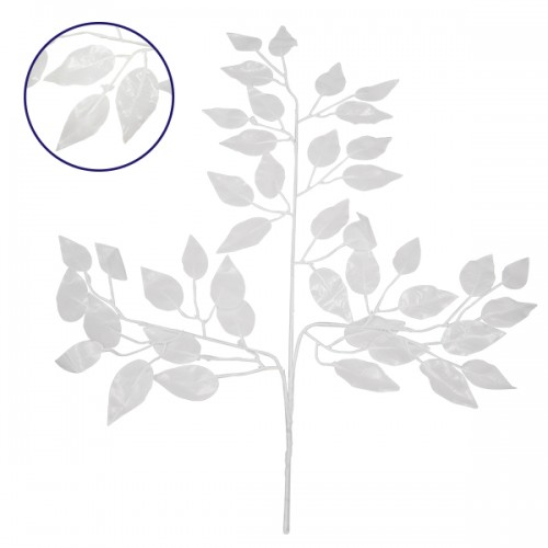 Τεχνητό Φυτό Διακοσμητικό Κλαδί Διαστάσεων M21cm x Υ27cm με 3 X Λευκά Κλαδιά και Φύλλωμα Φύκος GloboStar 09055