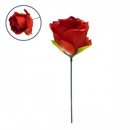 Τεχνητό Φυτό Διακοσμητικό Τριαντάφυλλο Κόκκινο M8cm x Υ20cm Π8cm GloboStar 09076