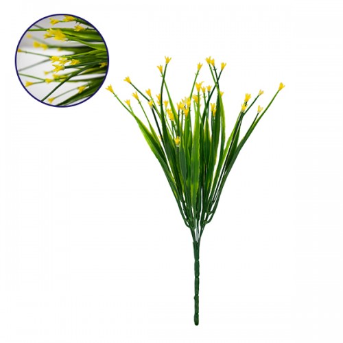 Τεχνητό Φυτό Διακοσμητικό Μπουκέτο Aphyllanthes Κίτρινο M17cm x Υ30cm Π17cm με 7 Κλαδάκια GloboStar 09078