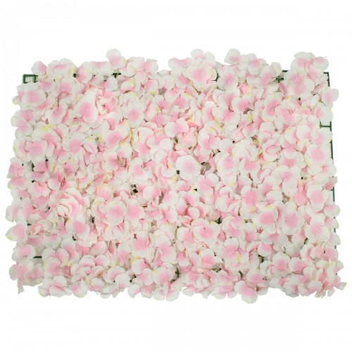 GloboStar® 78322 Συνθετικό Πάνελ Φυλλωσιάς - Κάθετος Κήπος Άγρια Ορτανσία Ροζ - Λευκό Μ60 x Υ40 x Π5cm