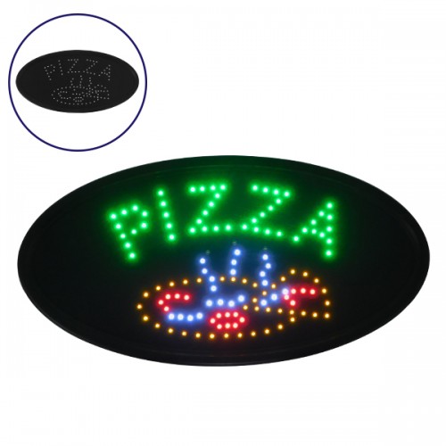 Φωτιστικό LED Σήμανσης Οβάλ PIZZA με Διακόπτη ON/OFF και Πρίζα 230v 48x2x25cm GloboStar 96301