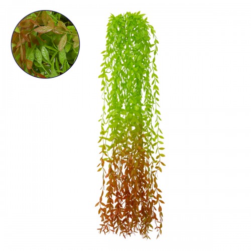 GloboStar® 78057 Τεχνητό Κρεμαστό Φυτό Διακοσμητικών Κλαδιών με Πράσινο και Καφέ Φύλλωμα Ευρωπαϊκή Τέφρα Μ30 x Y100 x Π10cm
