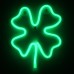 GloboStar® 78572 Φωτιστικό Ταμπέλα Φωτεινή Επιγραφή NEON LED Σήμανσης FOUR LEAF CLOVER 5W με Καλώδιο Τροφοδοσίας USB - Μπαταρίας 3xAAA (Δεν Περιλαμβάνονται) - Πράσινο