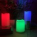 GloboStar® 79556 ΣΕΤ 3 Διακοσμητικών Κεριών Παραφίνης με LED Μπαταρίας & Ασύρματο Χειριστήριο IR Πολύχρωμα RGB