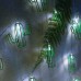 GloboStar® 79802 Διακοσμητική Γιρλάντα Green Cactus 6 Μέτρα με Διακόπτη On/Off - 40 LED 12W με Μπαταρίες 3xAA & Διάφανο Καλώδιο Αδιάβροχη IP44 Ψυχρό Λευκό 6000K Μ6m