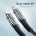 GloboStar® 87000 JOYROOM Originals S-1224K1 Καλώδιο Φόρτισης Fast Charging Braid iPhone 1.2M 20W από Type-C / USB-C σε 8 Pin Lightning με Πλεκτό Μαύρο