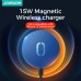 GloboStar® 87184 JOYROOM Originals JR-A28 Μαγνητική Ασύρματη Φόρτιση Κινητού Max 15W Wireless Qi Charger 15W για iPhone MagSafe Compatible & USB Type C Καλώδιο Μπλε