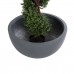 GloboStar® Artificial Garden BALTIMORE 20697 Διακοσμητικό Πολυεστερικό Τσιμεντένιο Κασπώ Γλάστρα - Flower Pot Γκρι Φ61 x Υ30cm