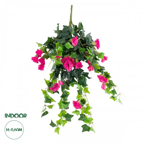 GloboStar® Artificial Garden BOUGAINVILLEA HANGING 20240 Τεχνητό Διακοσμητικό Κρεμαστό Φυτό Μπουκαμβίλια Υ60cm 