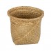 GloboStar® Artificial Garden CECILIA 20342 Διακοσμητικό Ψάθινο Καλάθι - Κασπώ Γλάστρα - Flower Pot Μπεζ Φ24cm x Υ24cm 