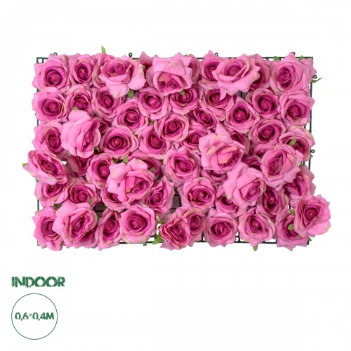 GloboStar® Artificial Garden ROSES STORY 20357 Τεχνητό Διακοσμητικό Πάνελ Λουλουδιών - Κάθετος Κήπος σύνθεση Βυσσινί Τριαντάφυλλα Μ40 x Π60 x Υ15cm 