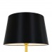 GloboStar® ASHLEY 00829 Μοντέρνο Φωτιστικό Δαπέδου Μονόφωτο Μεταλλικό Χρυσό με Μαύρο Καπέλο και Ξύλινη Λεπτομέρεια Φ40 x Υ148cm