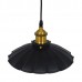 GloboStar® BONET 10001166 Vintage Industrial Κρεμαστό Φωτιστικό Οροφής Μονόφωτο Μαύρο Μεταλλικό Καμπάνα Φ25 x Y15cm