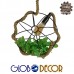 GloboStar® BRADLEY 10001328 Vintage Industrial Κρεμαστό Φωτιστικό Οροφής Μονόφωτο Πλέγμα με Μπεζ Σχοινί Φ33 x Υ33cm