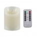 GloboStar® CADLE 76496 Διακοσμητικό Realistic Κερί με LED Εφέ Κινούμενης Φλόγας - Μπαταρίας 2 x AA (Δεν Συμπεριλαμβάνονται) & Ασύρματο Χειριστήριο IR Θερμό Λευκό 2700K Dimmable Μαύρο Φ16 x Υ18cm