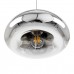 GloboStar® CRISTIN 00759 Μοντέρνο Κρεμαστό Φωτιστικό Οροφής Μονόφωτο Ασημί Νίκελ Γυάλινο Φ30 x Υ19cm