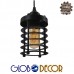 GloboStar® DARSEY 10001145 Vintage Industrial Κρεμαστό Φωτιστικό Οροφής Μονόφωτο Μαύρο Μεταλλικό Πλέγμα Φ10 x Y25cm