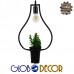 GloboStar® FLOWERPOT 10001210 Μοντέρνο Κρεμαστό Φωτιστικό Οροφής Μονόφωτο Μαύρο Μεταλλικό με Διακοσμητικό Φυτό Φ27 x Y40cm