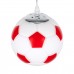 GloboStar® FOOTBALL 00642 Μοντέρνο Κρεμαστό Παιδικό Φωτιστικό Οροφής Μονόφωτο Κόκκινο Λευκό Γυάλινο Φ15 x Υ18cm