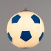 GloboStar® FOOTBALL 00648 Μοντέρνο Κρεμαστό Παιδικό Φωτιστικό Οροφής Μονόφωτο Γαλάζιο Λευκό Γυαλίνο Φ25 x Υ25cm