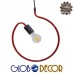 GloboStar® LIBBY 01095-1 Μοντέρνο Κρεμαστό Παιδικό Φωτιστικό Οροφής Μονόφωτο Κόκκινο Μεταλλικό Φ28 x Υ100cm