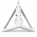 GloboStar® TRIANGLE 00612 Μοντέρνο Κρεμαστό Φωτιστικό Οροφής Δίφωτο Λευκό Μεταλλικό Πλέγμα Μ60 x Π22 x Y130cm