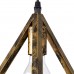GloboStar® TRIANGLE 00619 Μοντέρνο Κρεμαστό Φωτιστικό Οροφής Τρίφωτο Μπρούτζινο Μεταλλικό Πλέγμα Φ49 x Y130cm