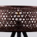 GloboStar® ZORION 00770 Vintage Επιτραπέζιο Φωτιστικό Πορτατίφ Λαμπατέρ Μονόφωτο Bamboo Καφέ Πλέγμα Φ40 x Υ15.5cm