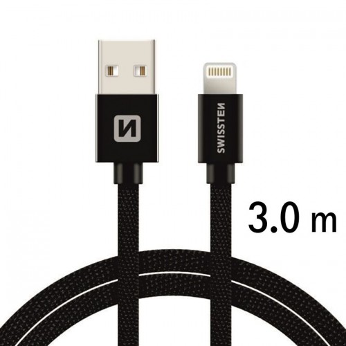 Καλώδιο φόρτισης / δεδομένων USB / Lightning 3A 3m μαύρο