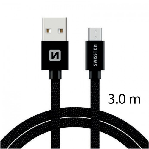Καλώδιο φόρτισης / δεδομένων USB / Micro-USB 3A 3m μαύρο