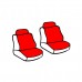 Καλύμματα καθισμάτων υφασμάτινα/ τεχνόδερμα μαύρα ζεύγος