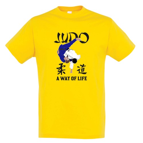 T-shirt Βαμβακερό JUDO A Way of Life - Κίτρινο