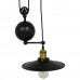 Vintage Industrial Κρεμαστό Φωτιστικό Οροφής Δίφωτο Μαύρο Μεταλλικό με Ρυθμιζόμενη Ανάρτηση GloboStar CARILO 01550